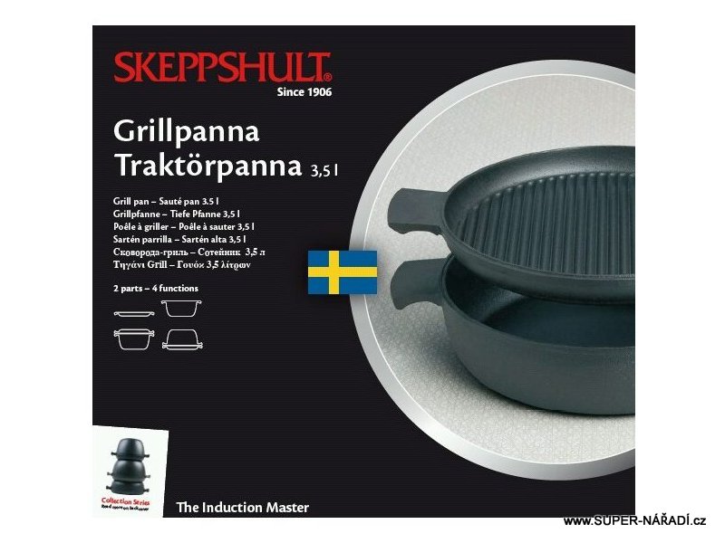 Set litinových pánví 27 cm, grilovací a hluboká SKEPPSHULT 0610-3