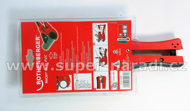 Nůžky na plastové PVC trubky ROCUT TC 63 Professional, Rothenberger 52030
