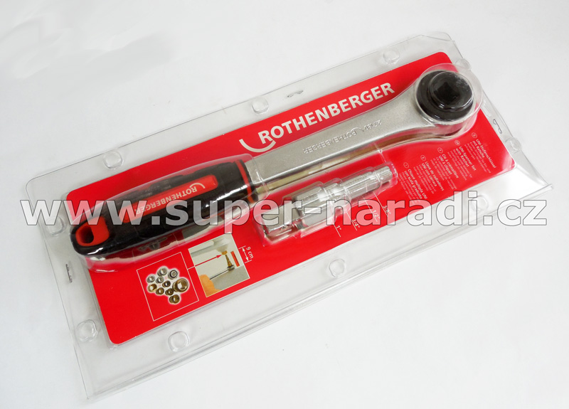 Stupňový klíč UNI s račnou 1/2" na radiatorová sedla ventilů, Rothenberger 73297