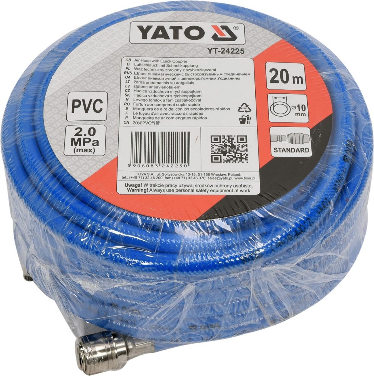 Yato Hadice vzduchová PVC 10mm, 20m, YT-24225