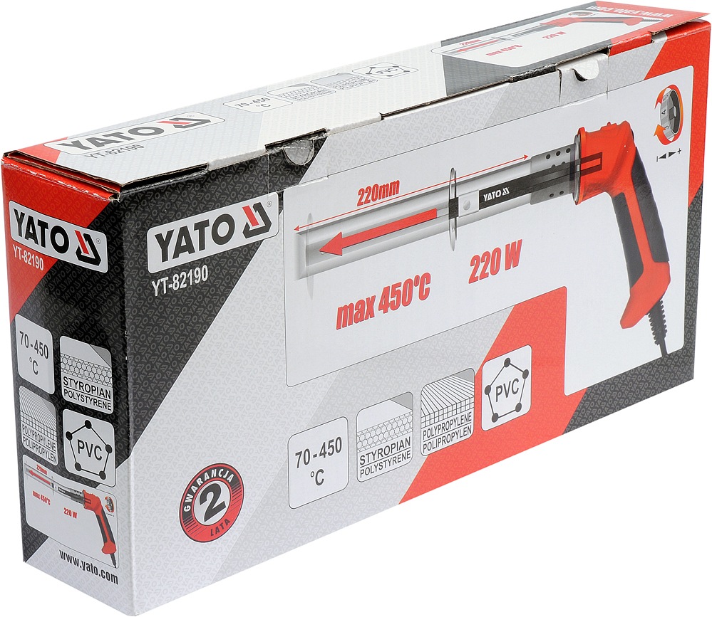 Yato Termický nůž na pěnový polystyrén 230V, 220W, 70°-450°, YT-82190