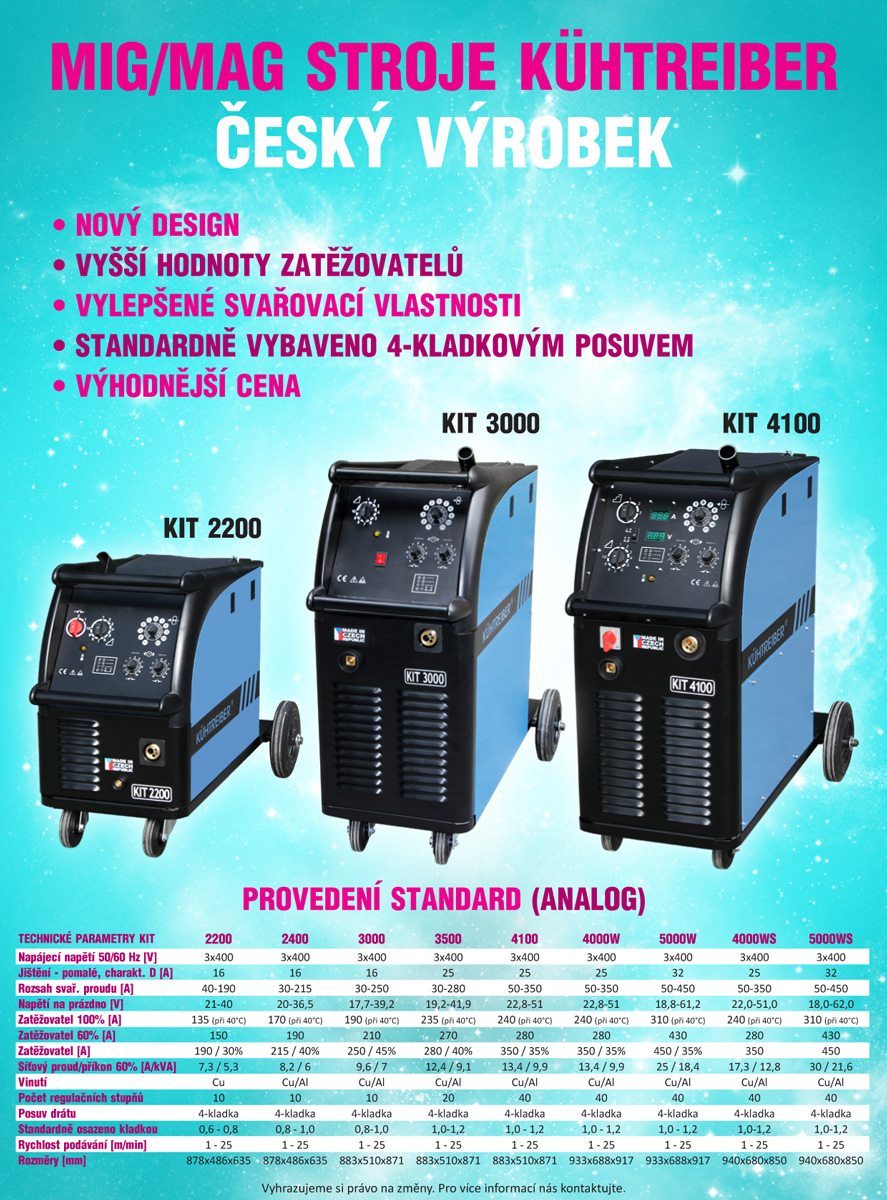 Kühtreiber MIG/MAG KIT 2400 svářečka CO2, SET kukla, hořák, ventil