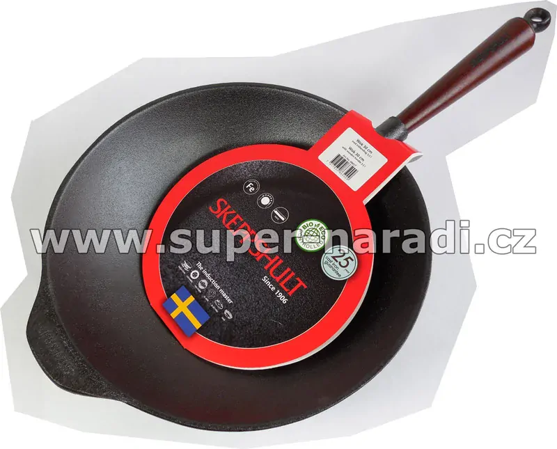 Litinová pánev WOK 30cm, švédská litina SKEPPSHULT 0865T