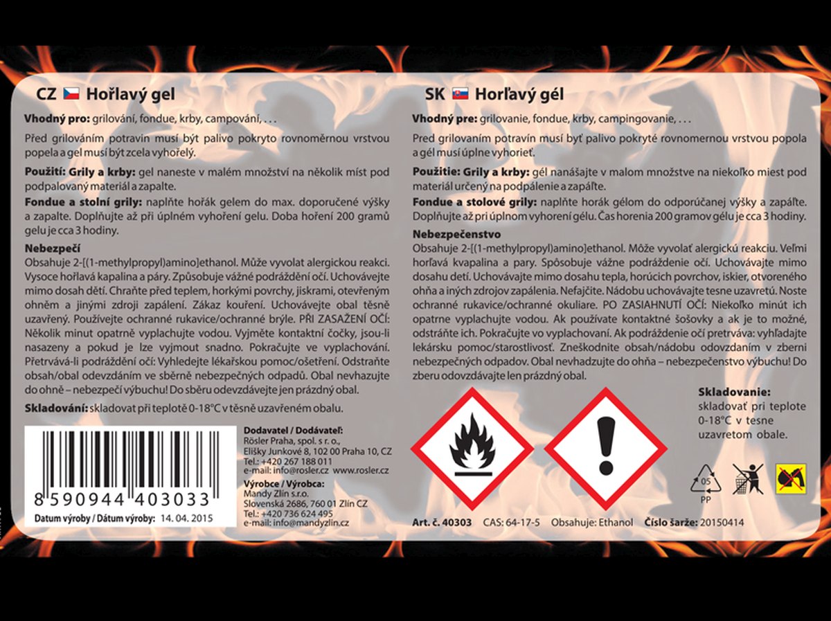 Hořlavá gelová pasta 4 kg, hořlavý gel GASTRO, Lucifer 40303