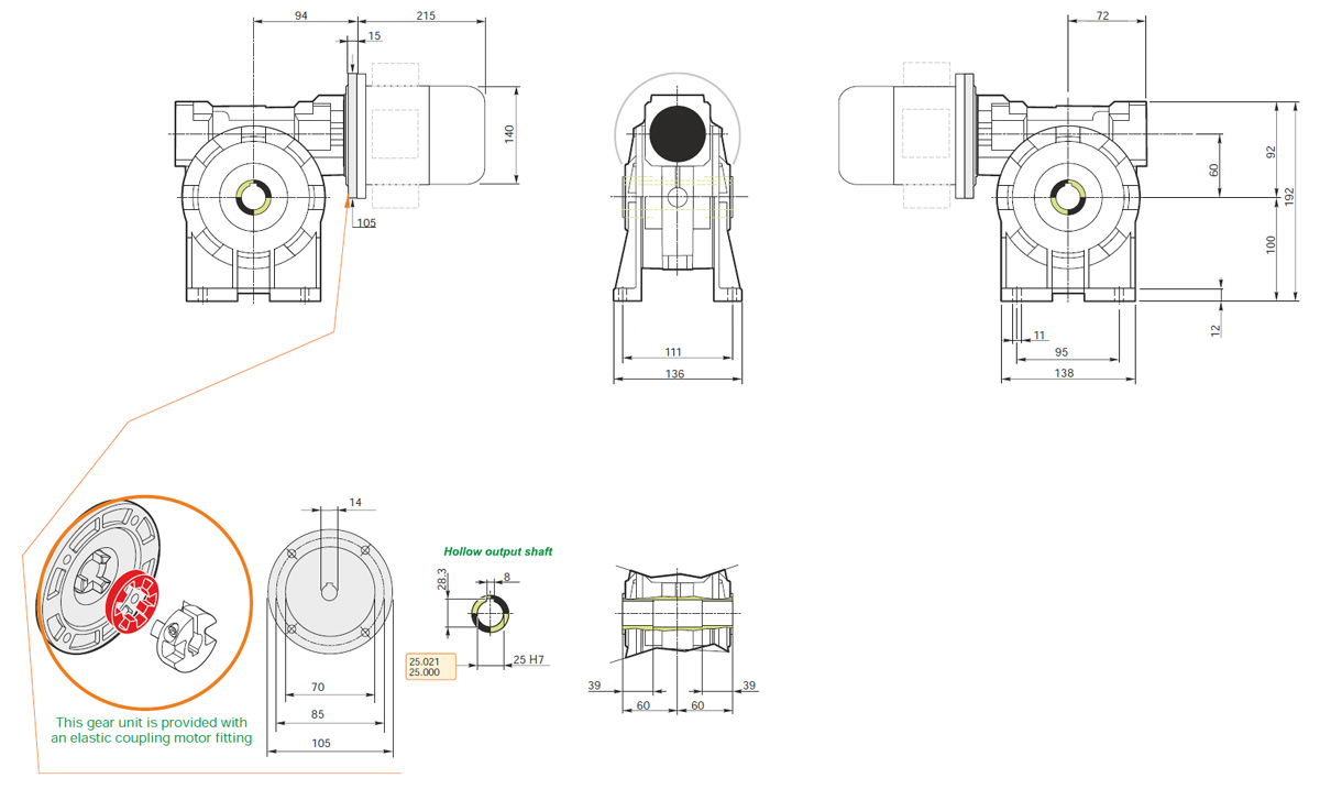 EPG Pohon 0,37kW 20ot 230/400V s převodovkou MRS60S/B3 i:70