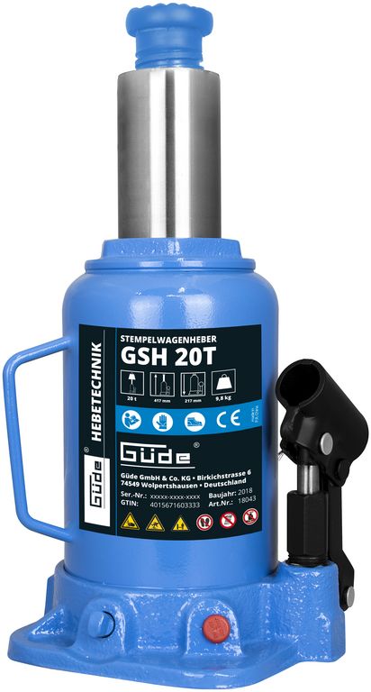 GÜDE Hydraulický zvedák GSH 20T, panenka 18043