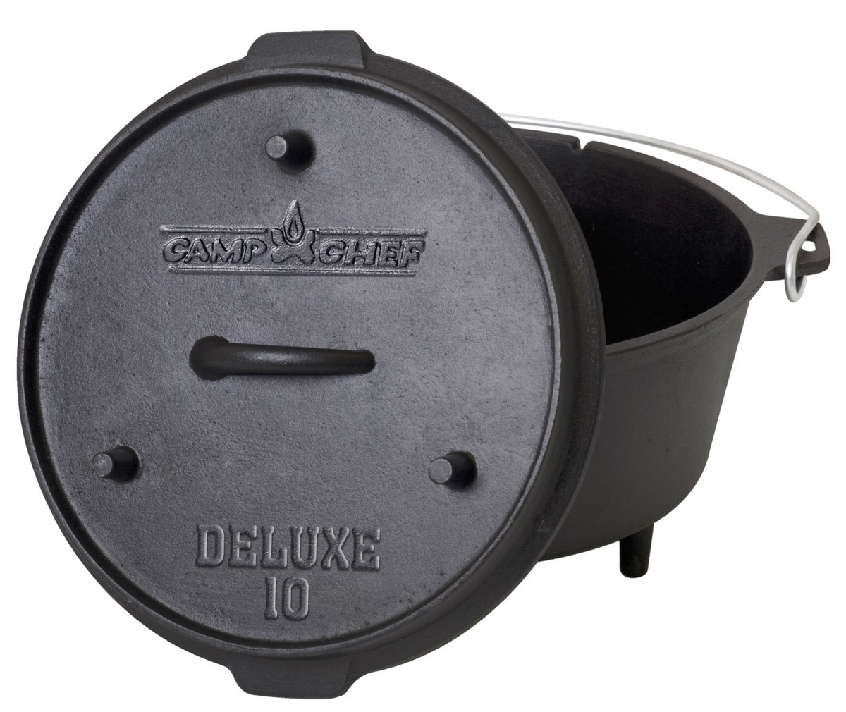 Litinový hrnec Camp Chef Deluxe Dutch Oven 25cm, 5l s poklicí a zvedákem CC-DO10 Holandská trouba