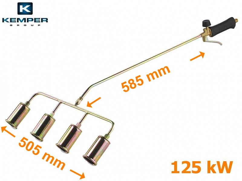 Čtyř-hořák PB na plevel a IPU, 125 kW, KEMPER KG 125