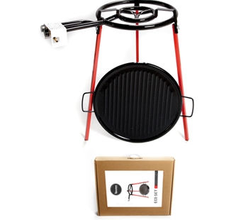 Paella ECO set, 40 cm PB hořák, 46 cm grilovací smaltovaná pánev, nožky
