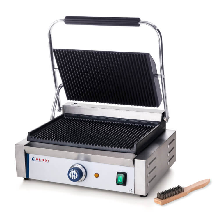 Hendi Kontaktní gril Panini 34x23 cm, vroubkovaný 230W, 2200W, 263655