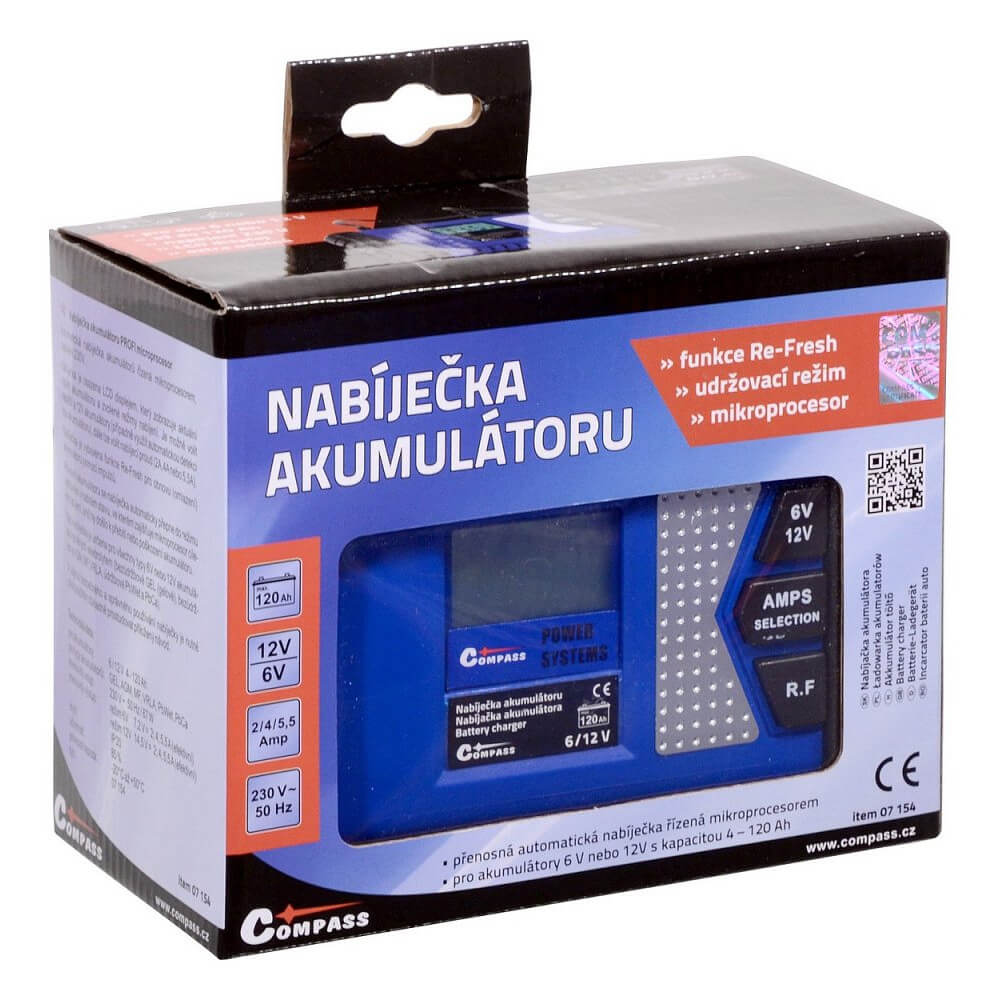Compass Nabíječka PROFI microprocesor 6/12V PB/GEL/AGM, 07154