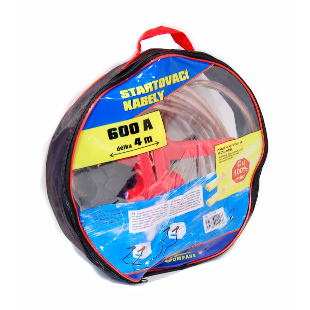 Kabely startovací 600 A 4m 100% měď ZIPPER BAG Compass 01116
