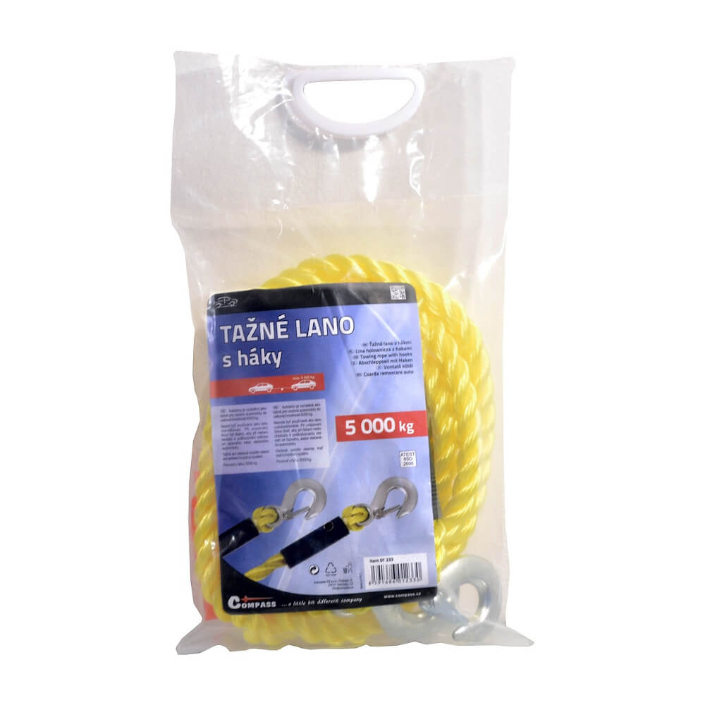 Lano tažné 5000 kg s karabinami Compass 01233
