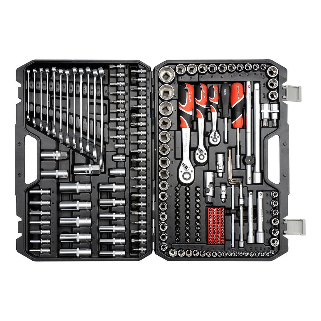 Gola sada 1/2", 3/8", 1/4" + příslušenství 216 ks Yato 38841