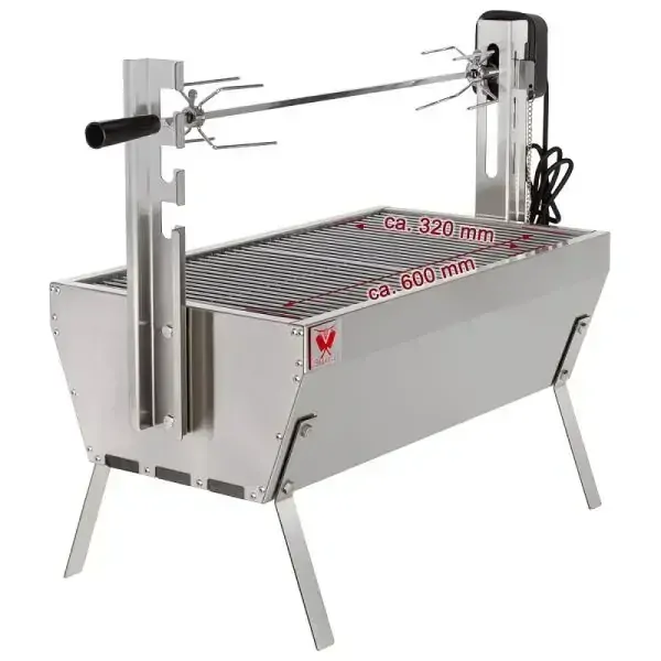 Beeketal SGB-8 Inox gril na kuře, steaky s pohonem 230V, nerezový
