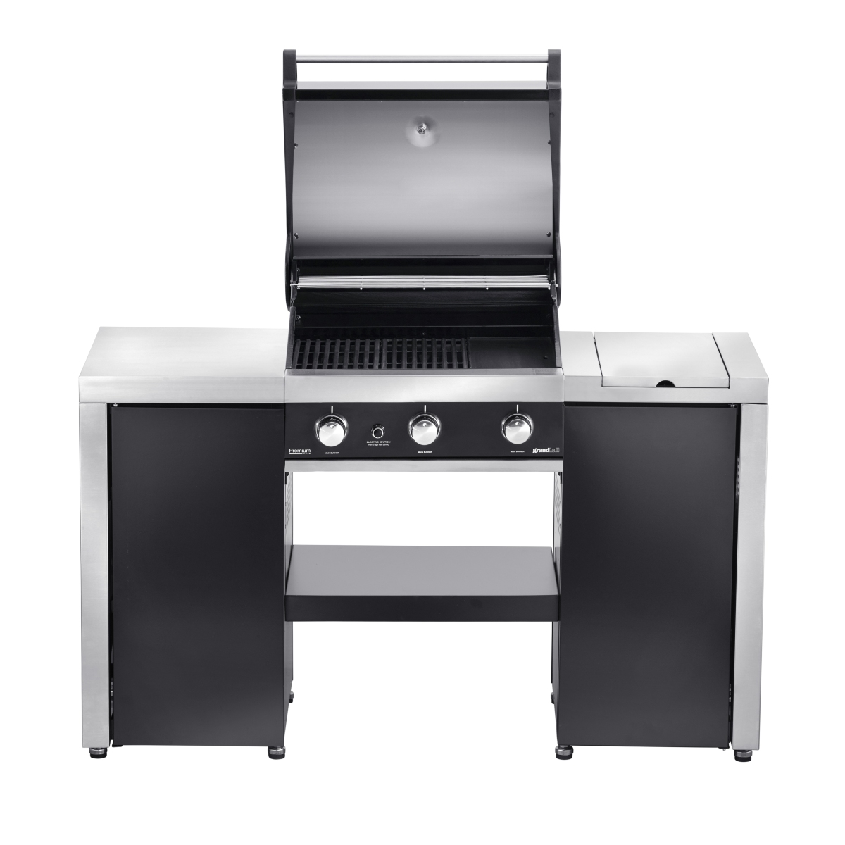 Plynový gril GrandHall Premium G3 Island s bočním hořákem K0300216B