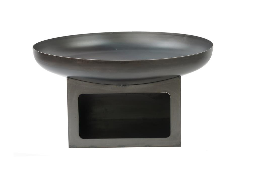 FCOOK Kovové ohniště 70cm Pan12 kruhové, černé, lakované E00469 Caver + zásobník