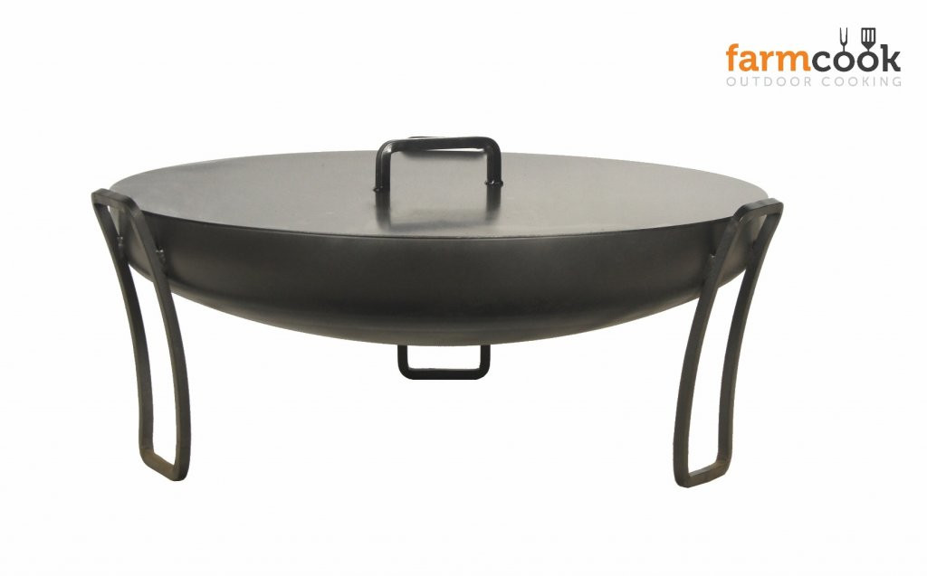 FCOOK Kovové víko 71 cm na ohniště E00521 s madlem, černé lakované