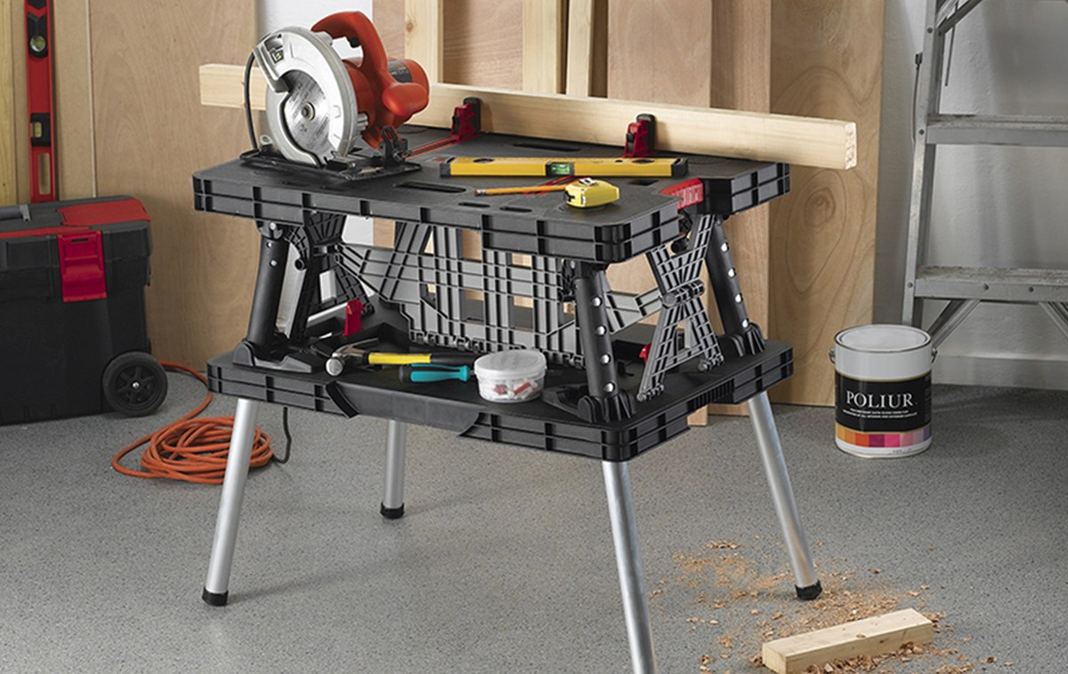 Skládací dílenský stůl 91x55cm do 453 kg Dedra N120 plastový Keter