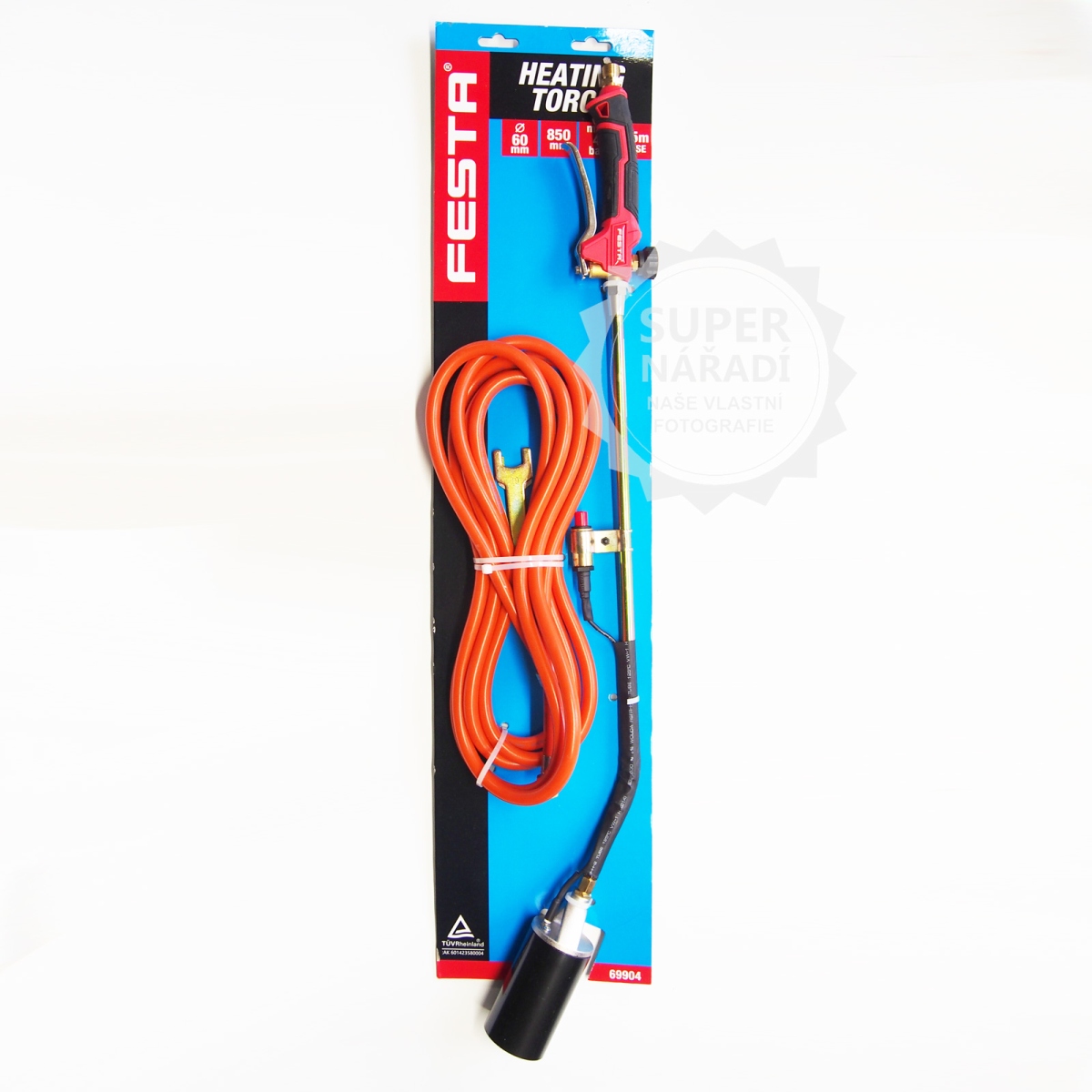Festa Izolatérský PB hořák 60 kW piezo 60mm / 85 cm + 5m hadice 69904 s pákou