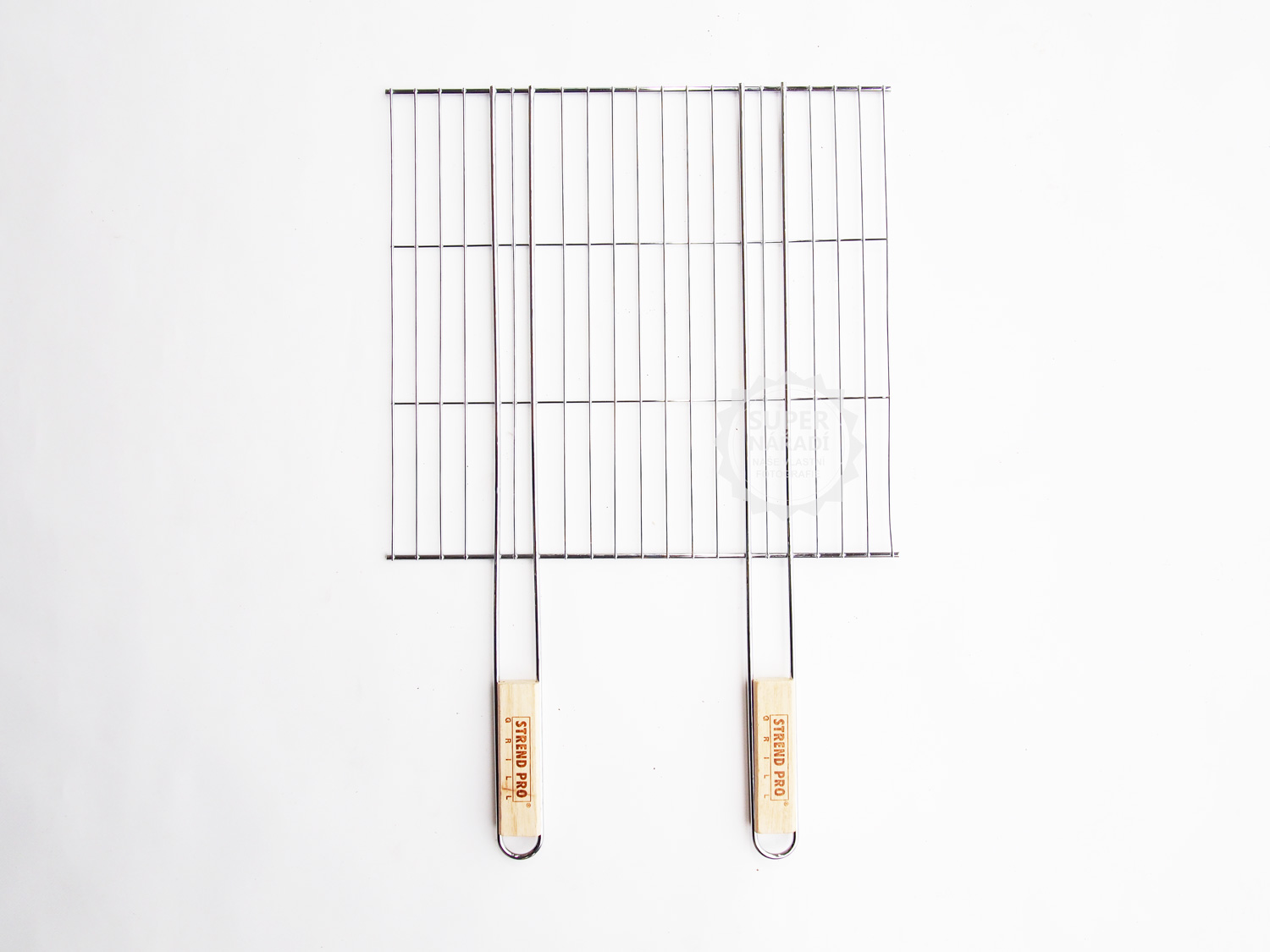 Grilovací rošt 40x38 cm dřevěná madla BBQ 4411C Strend Pro 2210979 chromovaný