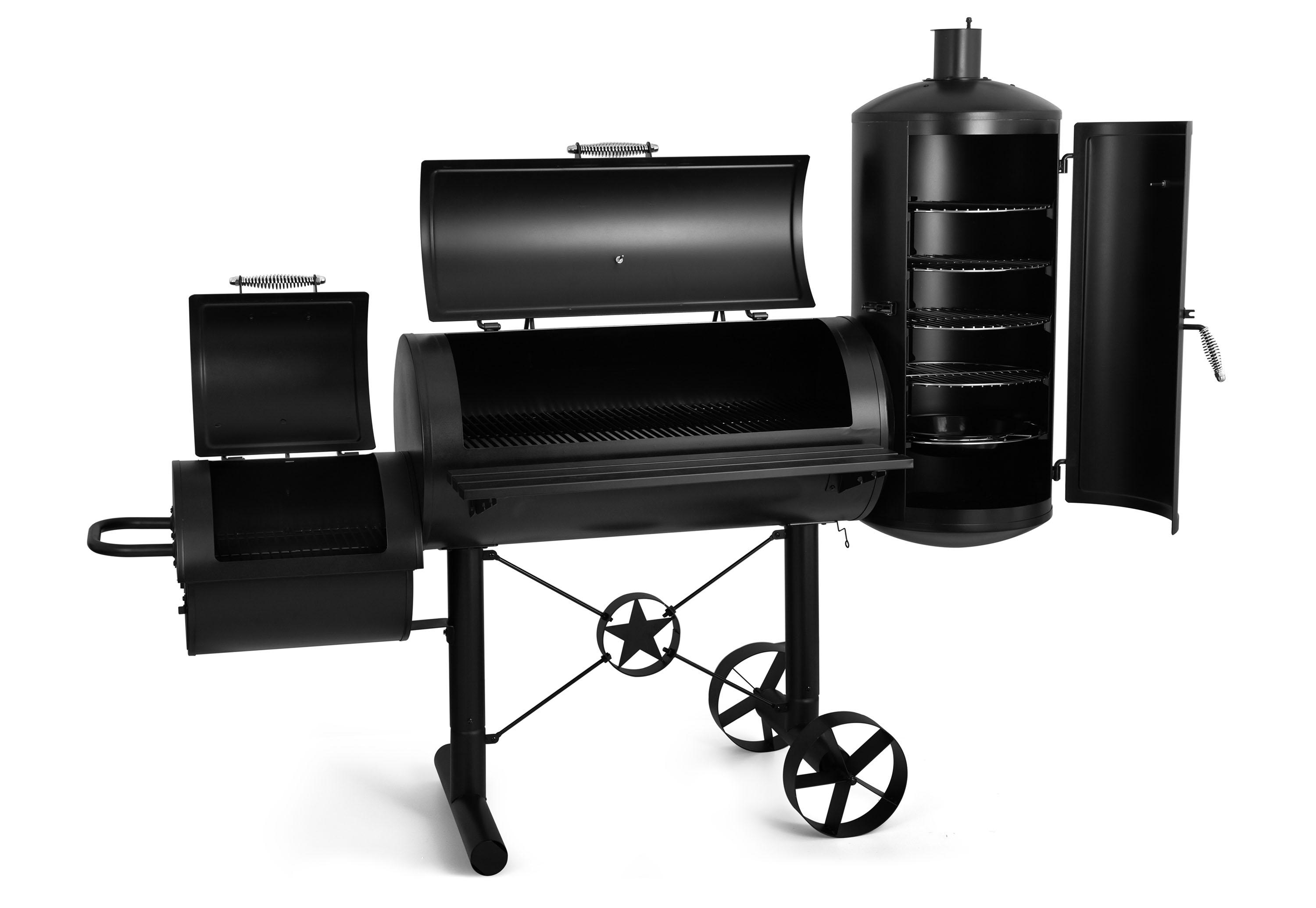 G21 Gril Kentucky na dřevěné uhlí s udírnou BBQ 6390292 lokomotiva B-A