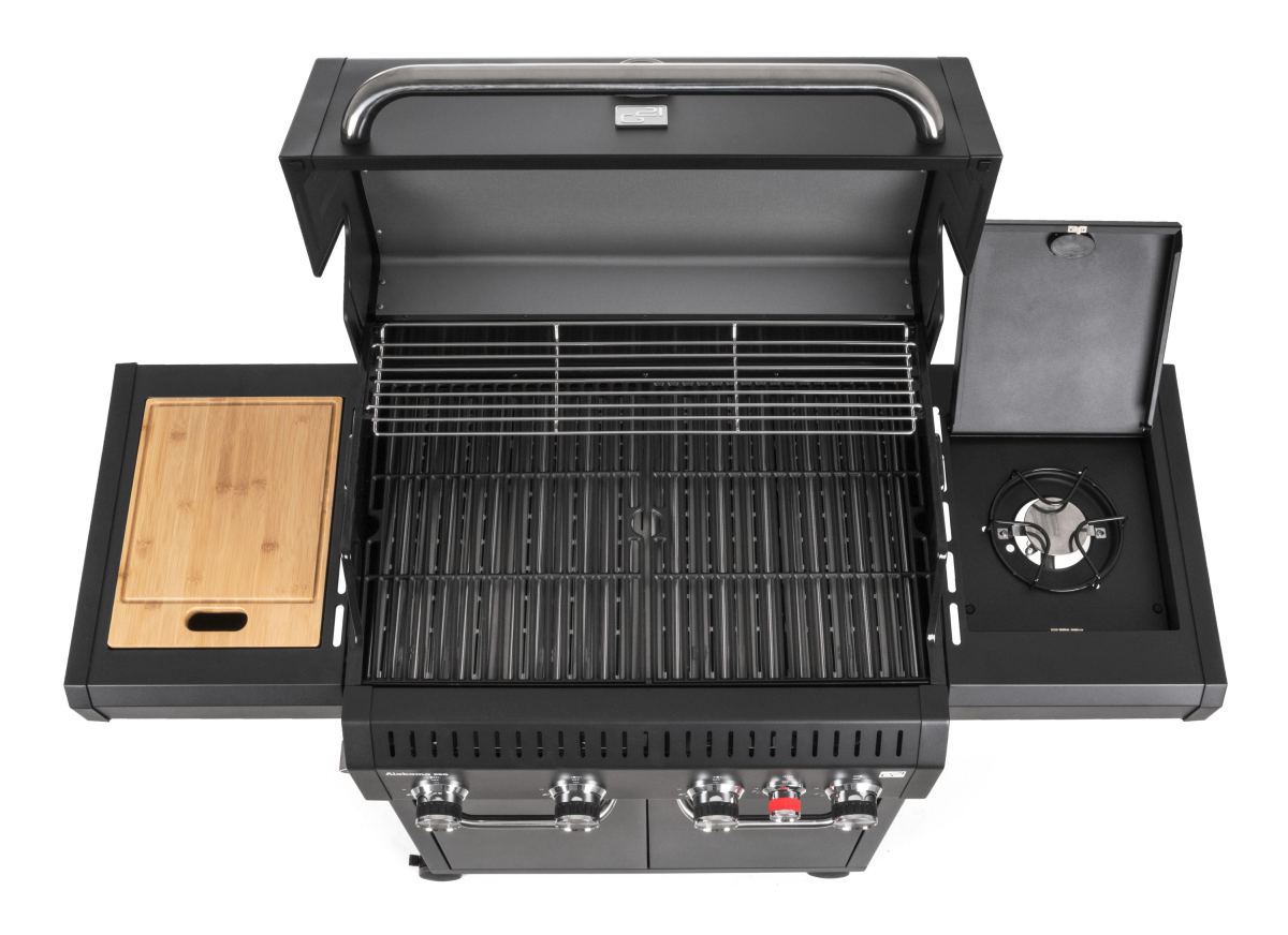 G21 Plynový gril 17kW Alabama Black BBQ Premium Line 63903110, černý, boční vařič, gastro miska