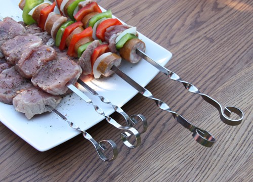 Grilovací jehly 20 cm, 6 ks, ploché, nerez Kolimax špízy 108203