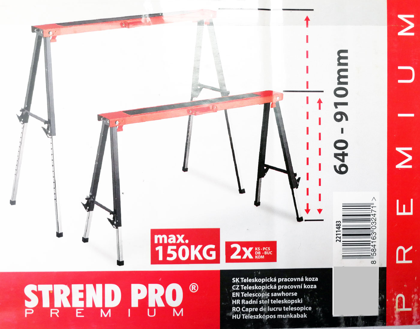 Koza 2ks pracovní teleskopická 64-91 cm do 150 Kg OD-73605 Strend Pro 2211483