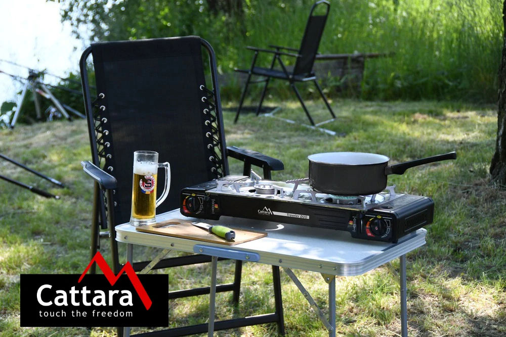 Cattara Plynový vařič Traveler DUO 13599 2x 2.5 kW na kartuše 227g