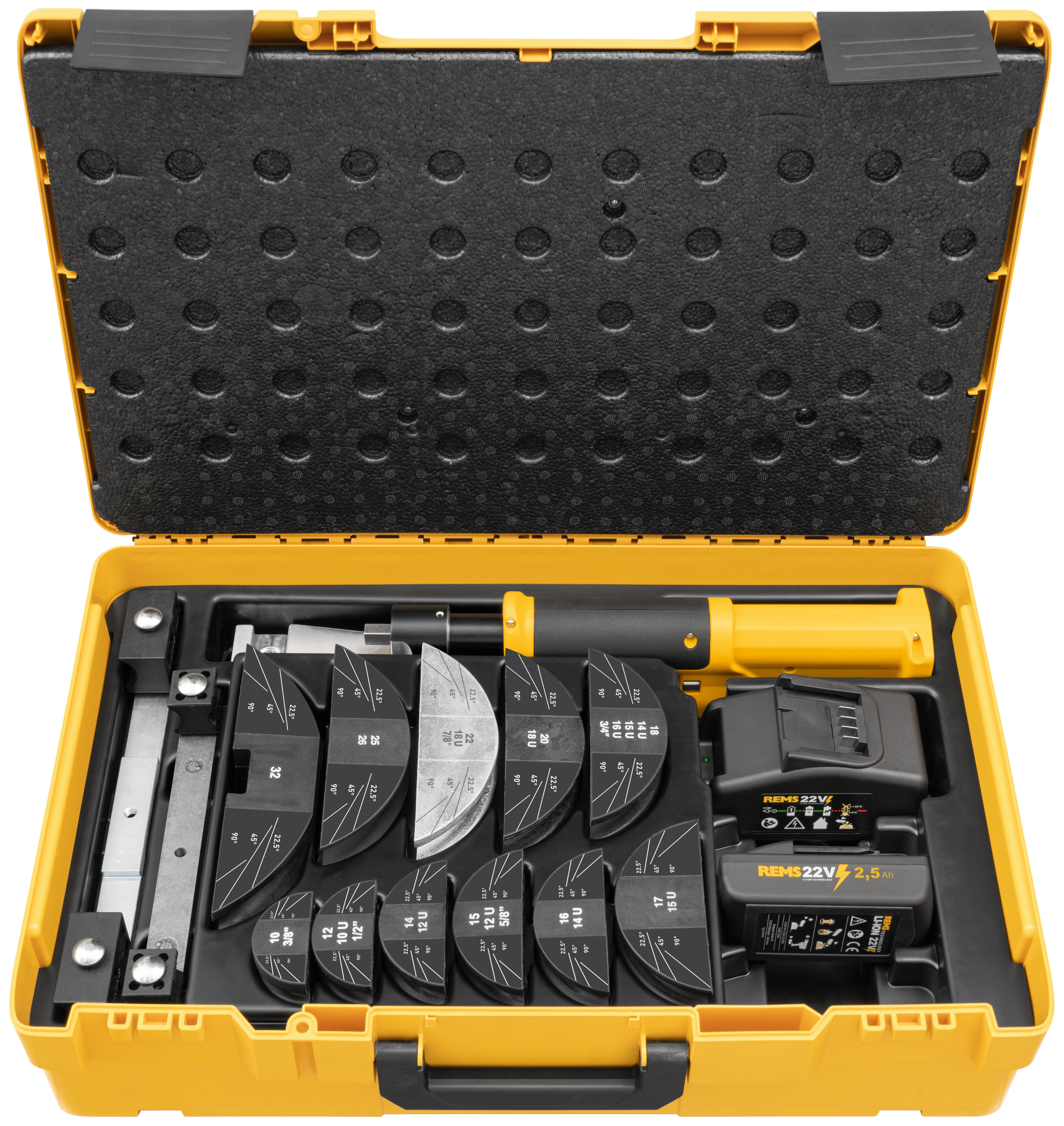 REMS Aku Hydro-Swing 22 V Set 11 ks 10-32 Cu, vrstvené trubky, ohýbačka trubek 153418