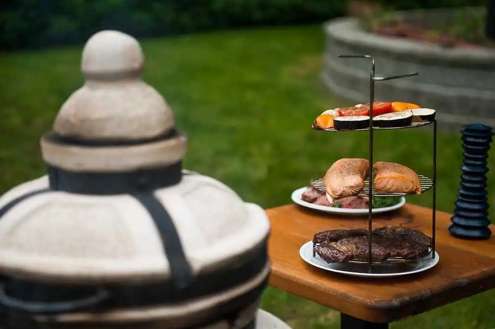 3-patrový grilovací rošt 22 cm, nerez Amfora Tandoors 000696 do keramické pece GTM3