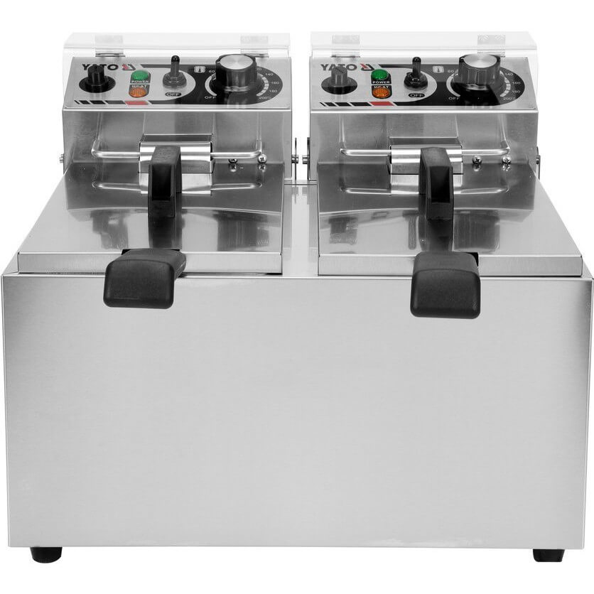 Yato Fritéza 5+5 l, 2x2 kW, 230V dvoukomorová YG-04621, nerezová