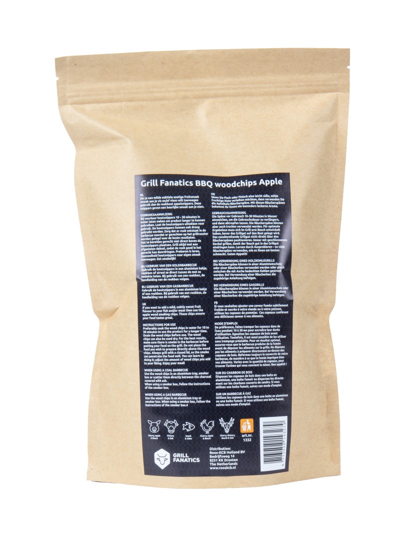 Jablko udící dřevěná štěpka 500 g BBQ Grill Fanatics 1332