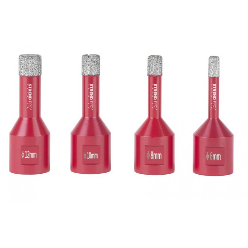 Diamantové vykružovače 6-8-10-12mm, M14, profi Strend Pro SL226621XX, vrtací korunky