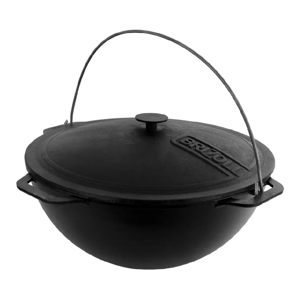 Litinový kotlík 40 cm, 15 l kazan + litinová poklice Brizoll KA15-1