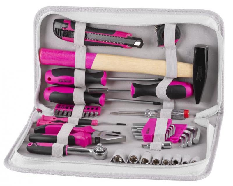 StrendPro Sada nářadí Ladies Set 11, 39-dílná, pink-růžová pro pravou blondýnku