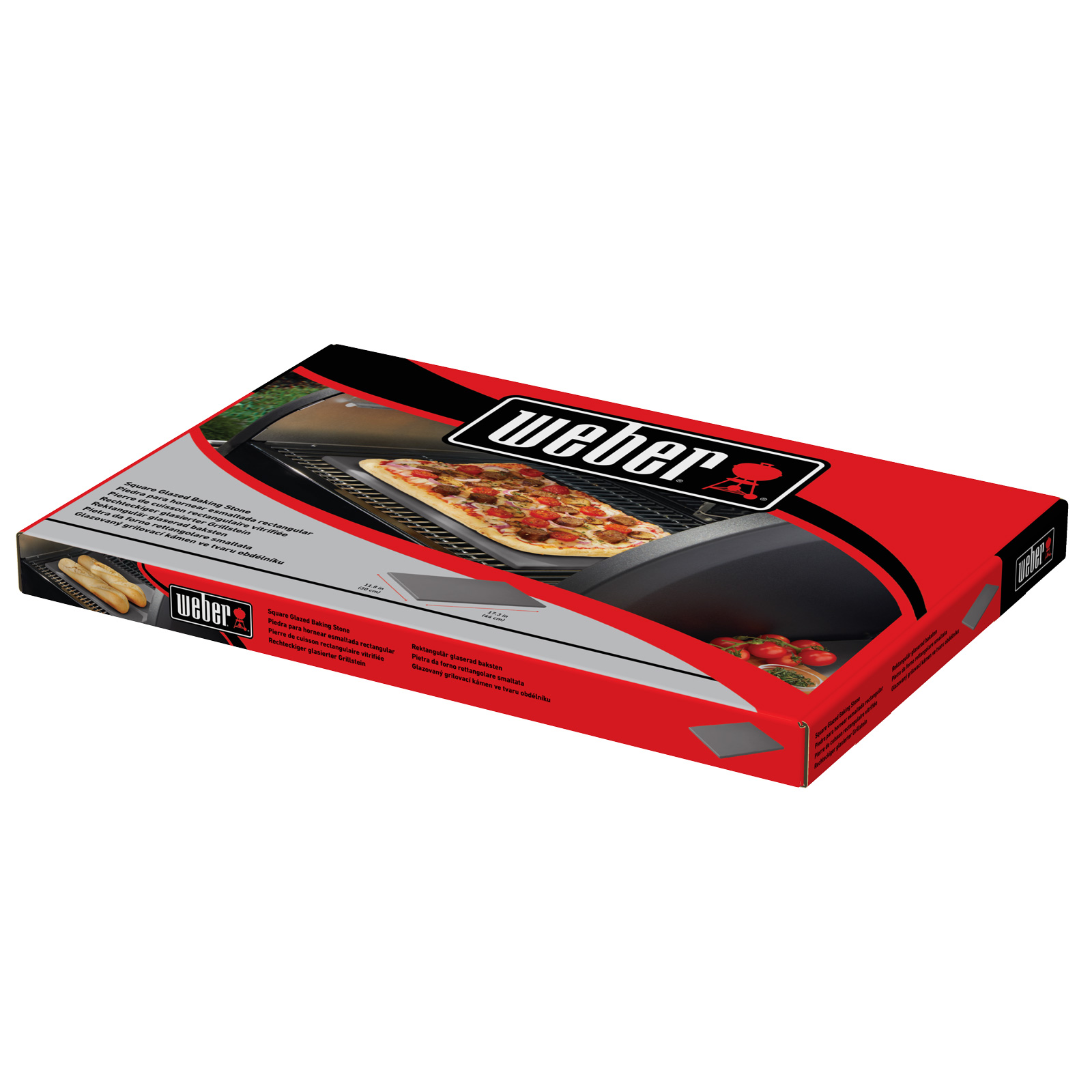 Weber Glazovaný pizza kámen 30 x 44 cm 18414, šedý, na chleba
