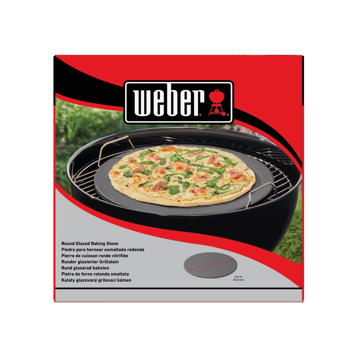 Weber Glazovaný pizza kámen Ø 36 cm, 12 mm, 18412 kruhový šedý, na chleba