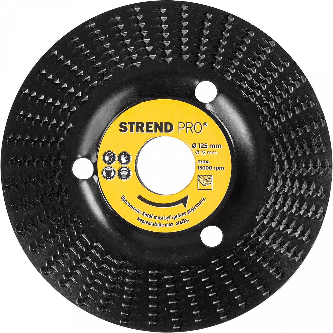 Kotouč rašplový na dřevo, jemný 125mm 2232041 Strend Pro, zkosený