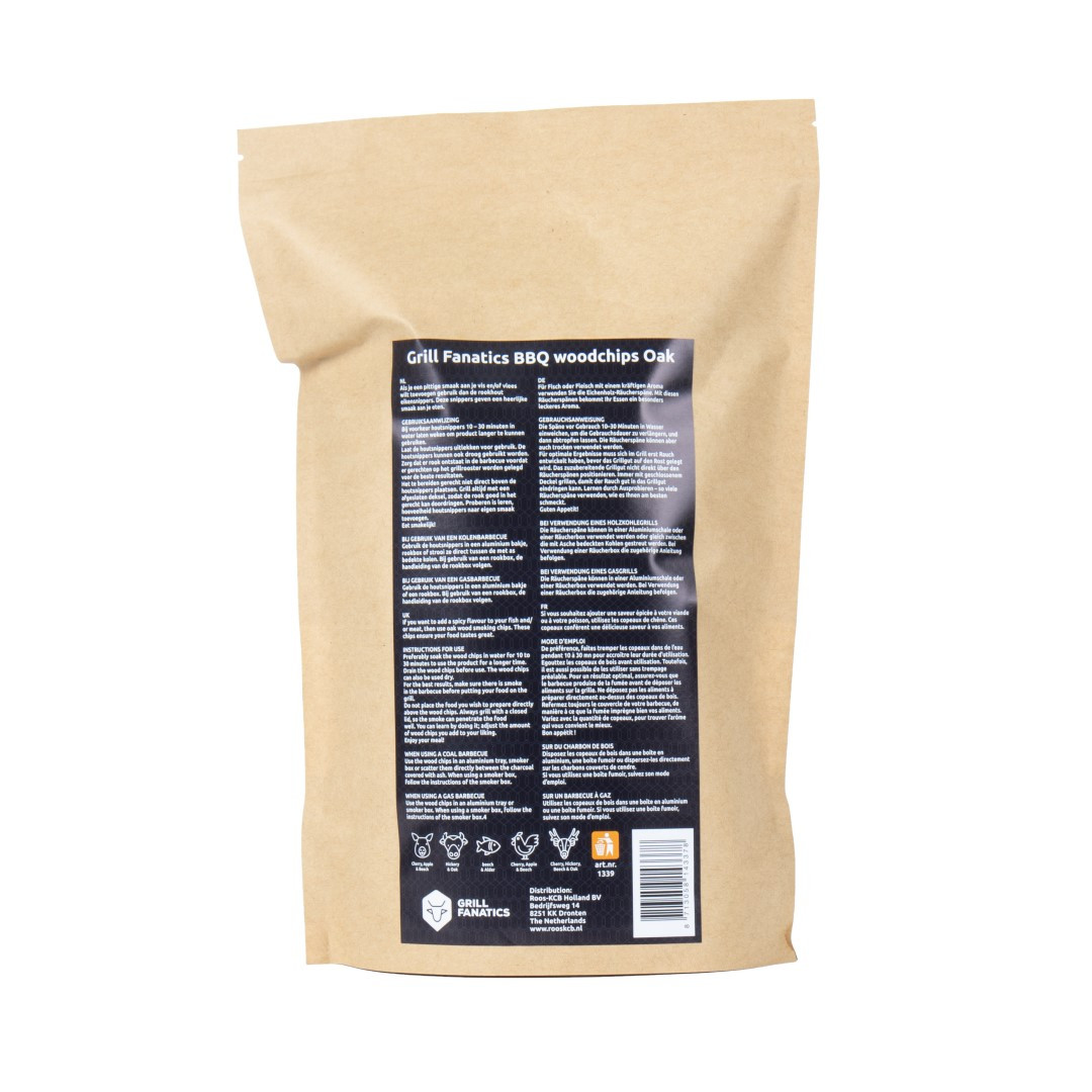 Dub udící dřevěná štěpka 500 g BBQ Grill Fanatics 1339