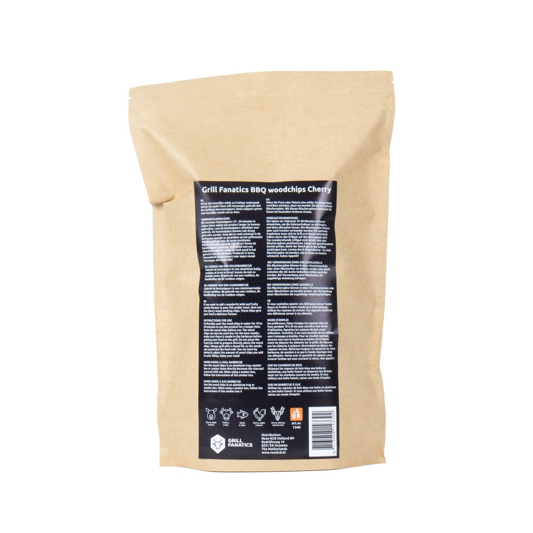 Třešeň udící dřevěná štěpka 500 g BBQ Grill Fanatics 1340
