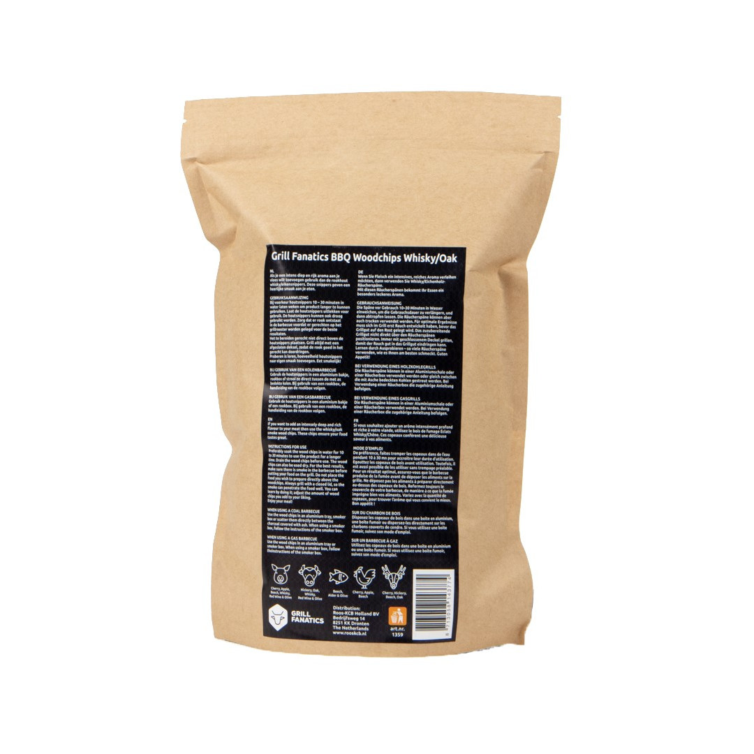 Whisky/dub udící dřevěná štěpka 500 g BBQ Grill Fanatics 1359