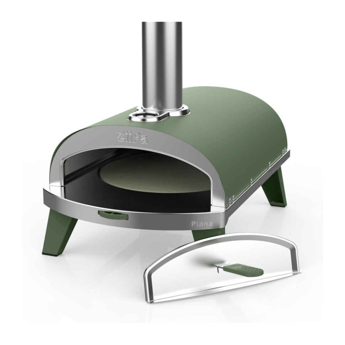 Pizza pec Piana 31 cm na dřevěné pelety, zelená Ziipa 22-002