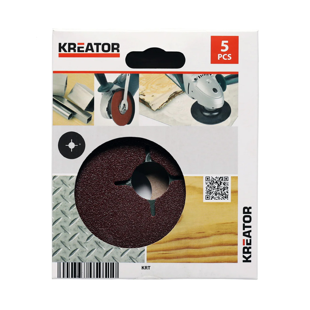 Kreator 5x brusný fíbrový disk 125mm G80 KRT250505 na úhlovou brusku