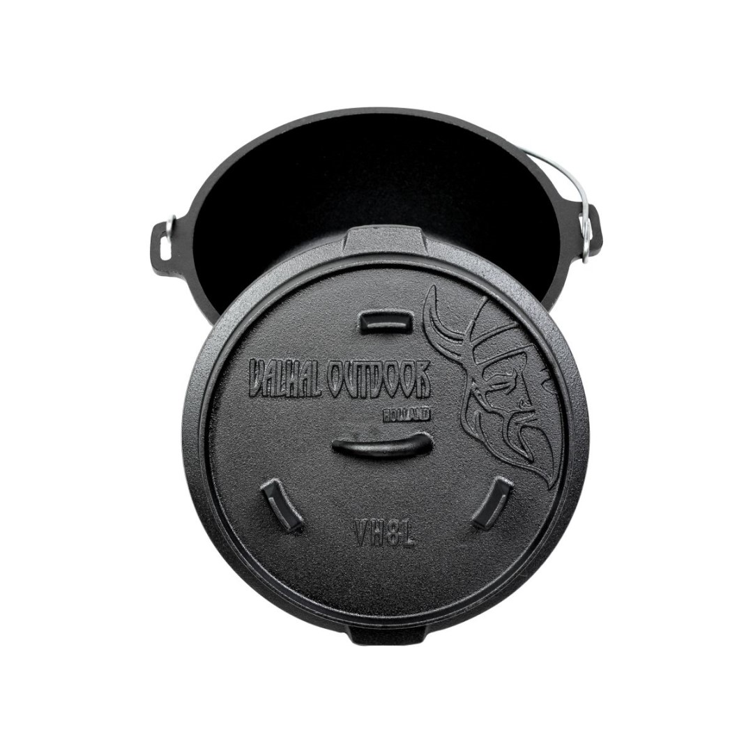 Litinový kotlík 32 cm, 8 l dutch oven, nožky  Valhal Outdoor VH8L+