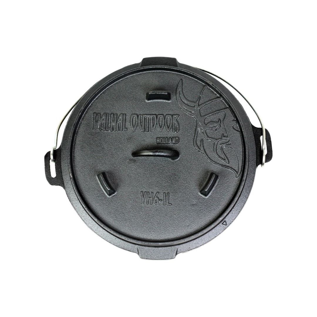 Litinový kotlík 32 cm 6,1 l dutch oven, nožky Valhal Outdoor VH6.1L+