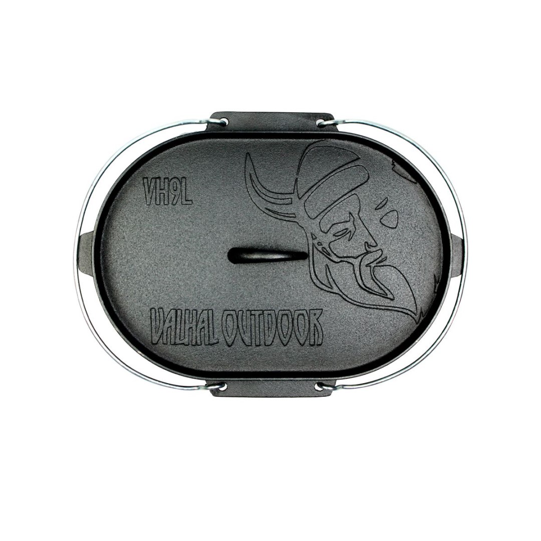 Litinový oválný hrnec 9 l, Dutch Oven Valhal Outdoor VH9L