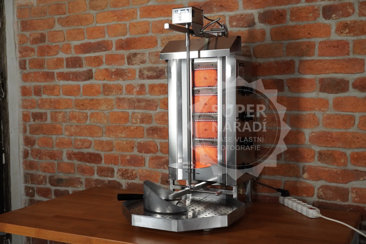 Gyros gril Potis G2/S plynový na kebab do 30 Kg masa, 4 hořáky PB/ZP, 7230170