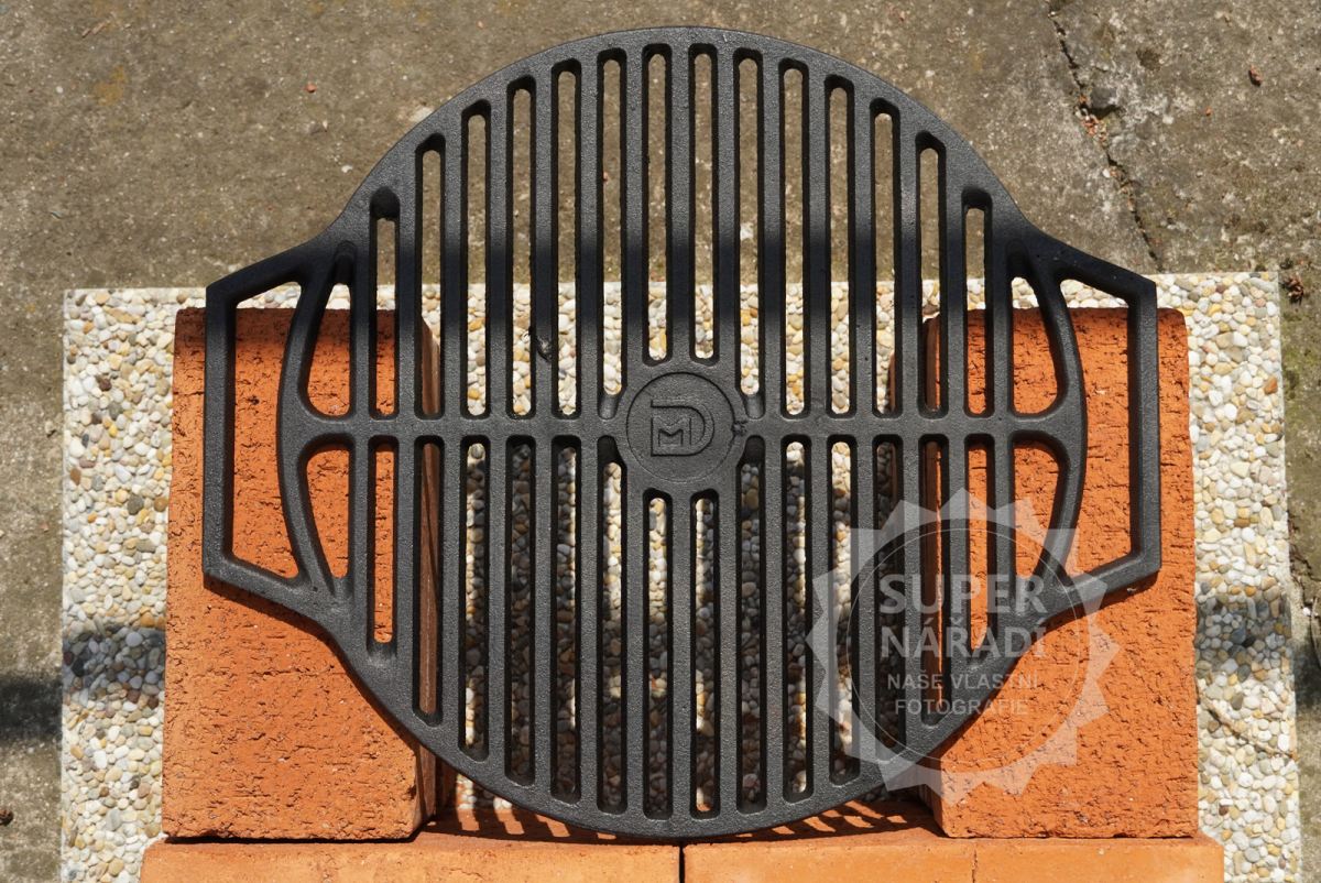 DAVR BBQ grilovací rošt 44cm z 10mm litiny, LE425 kruhový s madly